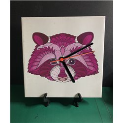 Tech 20cm Ceramic Tile Desk/Wall Clock   -  Raccoon (1)