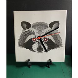 Tech 20cm Ceramic Tile Desk/Wall Clock   -  Raccoon (2)
