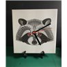 Tech 20cm Ceramic Tile Desk/Wall Clock   -  Raccoon (2)