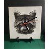 Tech 20cm Ceramic Tile Desk/Wall Clock   -  Raccoon (3)