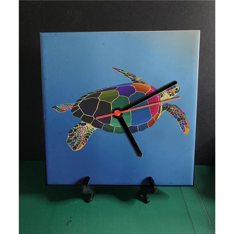 Tech 20cm Ceramic Tile Desk/Wall Clock   -  Sea (1)