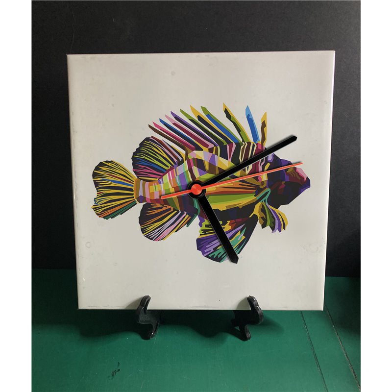 Tech 20cm Ceramic Tile Desk/Wall Clock   -  Sea (4)