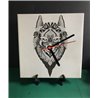 Tech 20cm Ceramic Tile Desk/Wall Clock   -  Wolf (1)