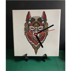 Tech 20cm Ceramic Tile Desk/Wall Clock   -  Wolf (2)