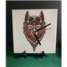 Tech 20cm Ceramic Tile Desk/Wall Clock   -  Wolf (2)