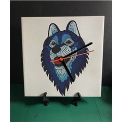 Tech 20cm Ceramic Tile Desk/Wall Clock   -  Wolf (3)