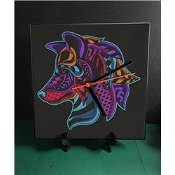 Tech 20cm Ceramic Tile Desk/Wall Clock   -  Wolf (4)