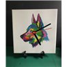 Tech 20cm Ceramic Tile Desk/Wall Clock   -  Wolf (6)