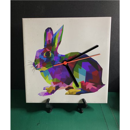 Tech 20cm Ceramic Tile Desk/Wall Clock   -  Wood ( 2)