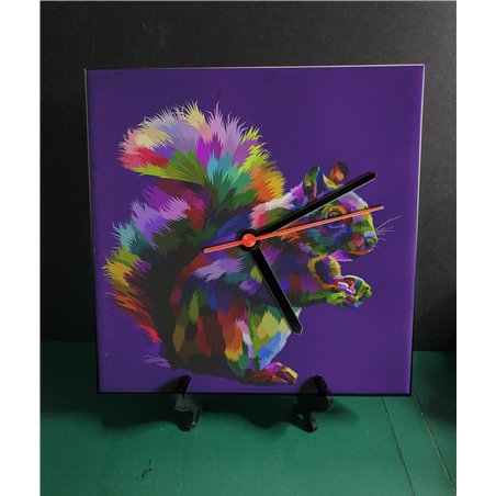 Tech 20cm Ceramic Tile Desk/Wall Clock   -  Wood ( 3)