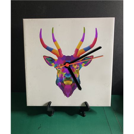 Tech 20cm Ceramic Tile Desk/Wall Clock   -  Wood ( 5)