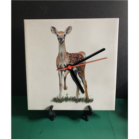 Tech 20cm Ceramic Tile Desk/Wall Clock   -  Wood ( 7)