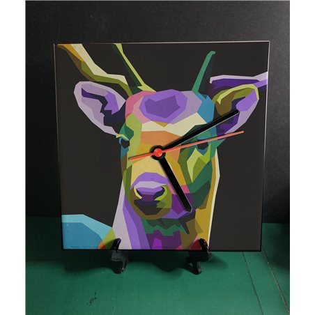 Tech 20cm Ceramic Tile Desk/Wall Clock   -  Wood ( 8)