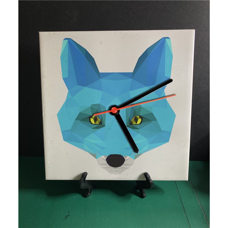 Tech 20cm Ceramic Tile Desk/Wall Clock   -  Wood ( 11)