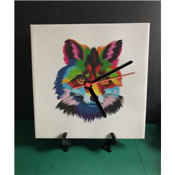 Tech 20cm Ceramic Tile Desk/Wall Clock   -  Wood ( 12)