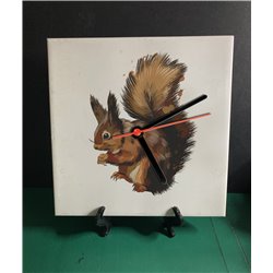 Tech 20cm Ceramic Tile Desk/Wall Clock   -  Wood ( 13)