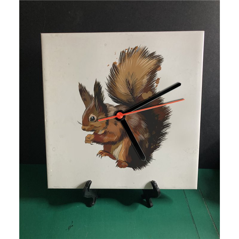 Tech 20cm Ceramic Tile Desk/Wall Clock   -  Wood ( 13)