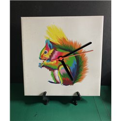 Tech 20cm Ceramic Tile Desk/Wall Clock   -  Wood ( 14)