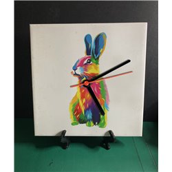 Tech 20cm Ceramic Tile Desk/Wall Clock   -  Wood ( 15)