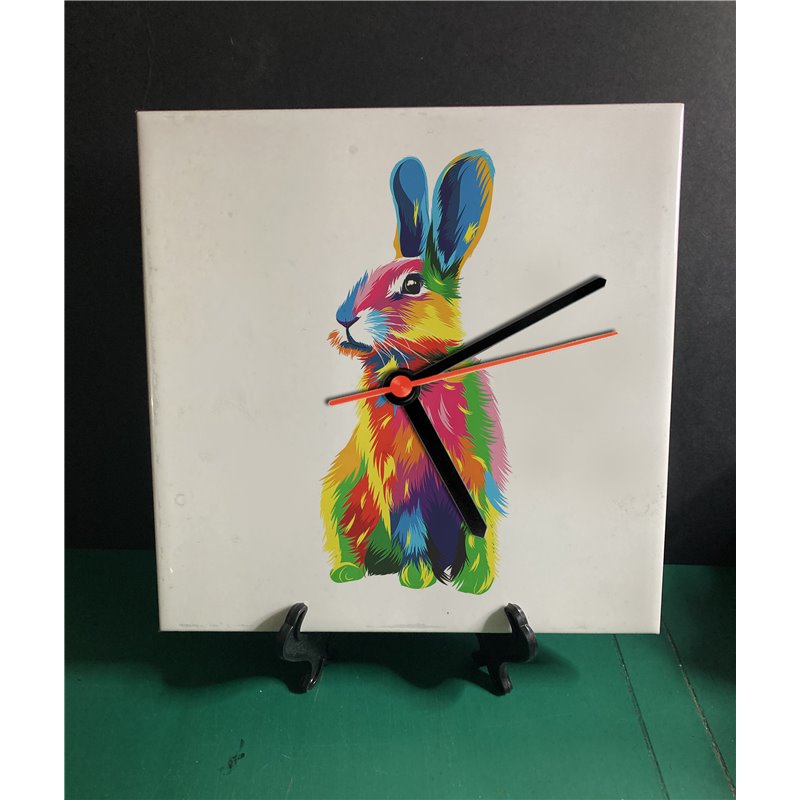 Tech 20cm Ceramic Tile Desk/Wall Clock   -  Wood ( 15)