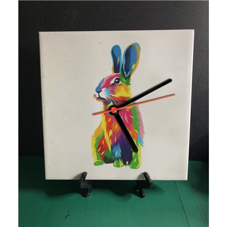 Tech 20cm Ceramic Tile Desk/Wall Clock   -  Wood ( 15)