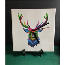 Tech 20cm Ceramic Tile Desk/Wall Clock   -  Wood ( 16)