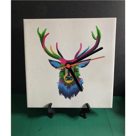 Tech 20cm Ceramic Tile Desk/Wall Clock   -  Wood ( 16)