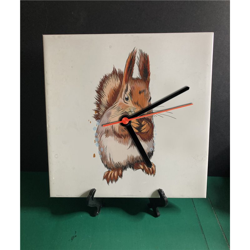 Tech 20cm Ceramic Tile Desk/Wall Clock   -  Wood ( 17)