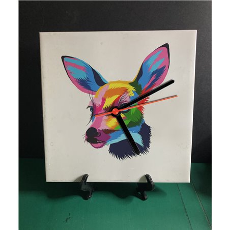 Tech 20cm Ceramic Tile Desk/Wall Clock   -  Wood ( 18)