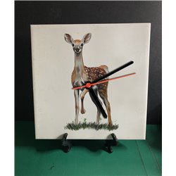 Tech 20cm Ceramic Tile Desk/Wall Clock   -  Wood ( 19)