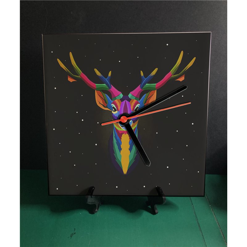 Tech 20cm Ceramic Tile Desk/Wall Clock   -  Wood ( 21)