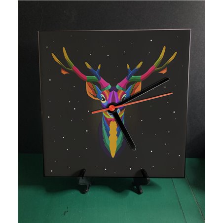 Tech 20cm Ceramic Tile Desk/Wall Clock   -  Wood ( 21)