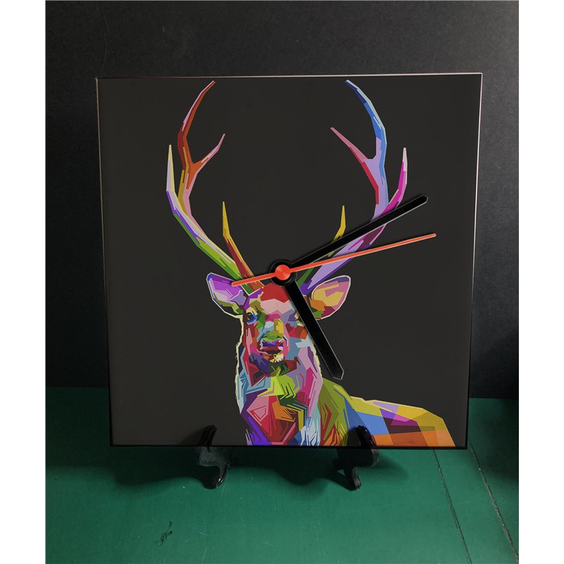 Tech 20cm Ceramic Tile Desk/Wall Clock   -  Wood ( 22)