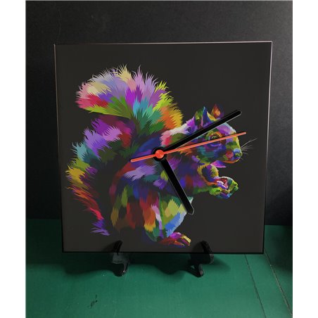 Tech 20cm Ceramic Tile Desk/Wall Clock   -  Wood ( 24)