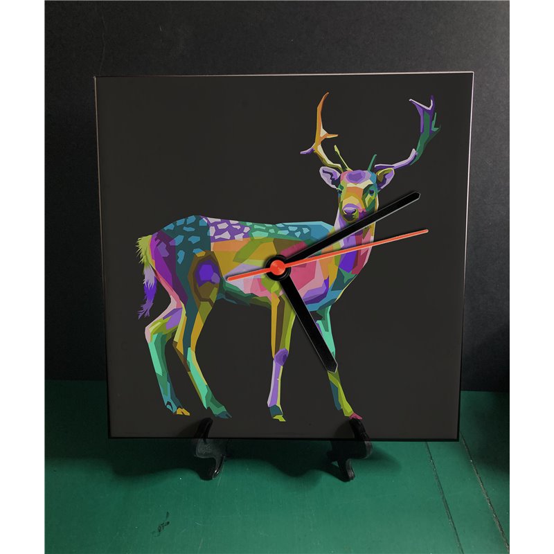 Tech 20cm Ceramic Tile Desk/Wall Clock   -  Wood ( 25)