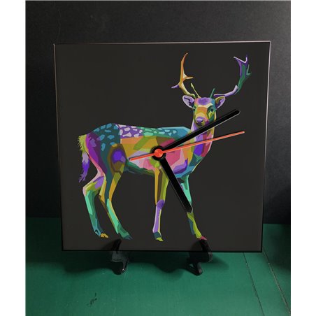 Tech 20cm Ceramic Tile Desk/Wall Clock   -  Wood ( 25)