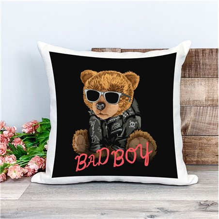 Printed Country Canvas Cushion Cover -  Tedcush4