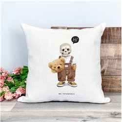 Printed Country Canvas Cushion Cover -  Tedcush7