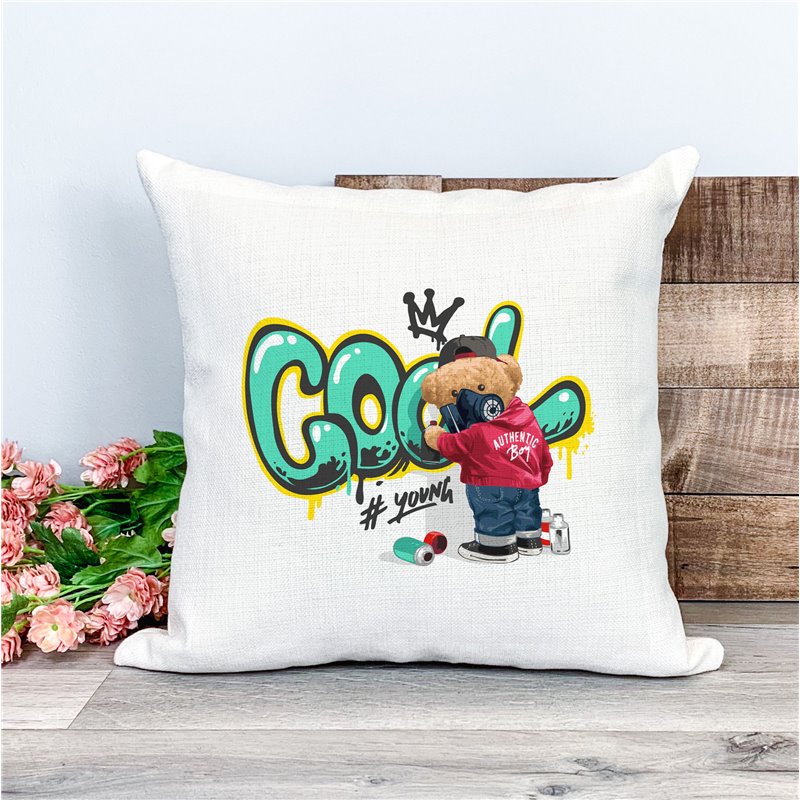 Printed Country Canvas Cushion Cover -  Tedcush19