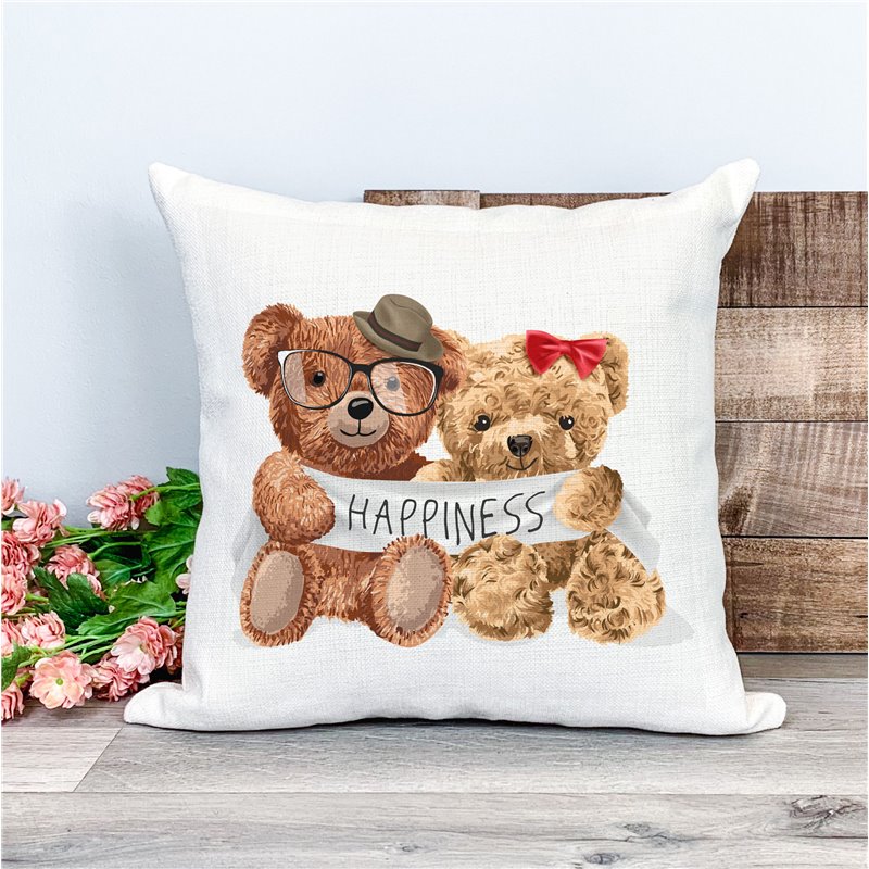 Printed Country Canvas Cushion Cover -  Tedcush21