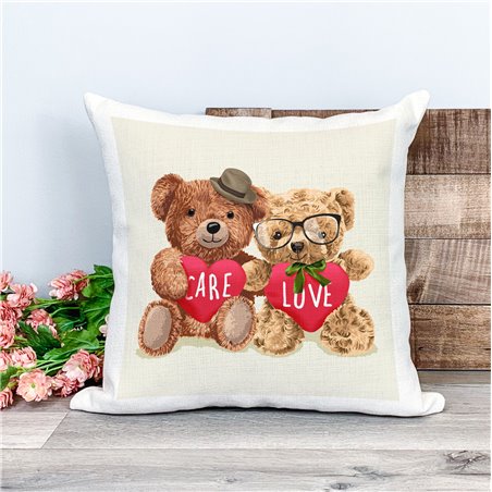 Printed Country Canvas Cushion Cover -  Tedcush22