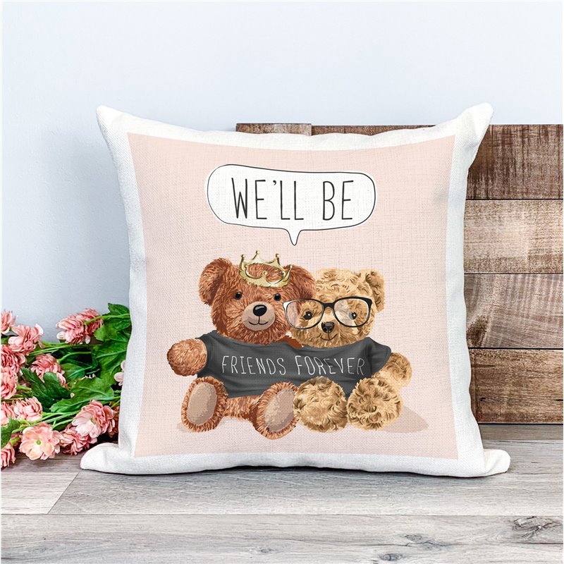 Printed Country Canvas Cushion Cover -  Tedcush23