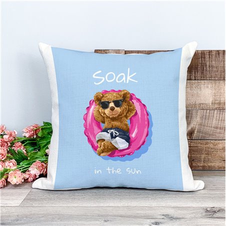 Printed Country Canvas Cushion Cover -  Tedcush28