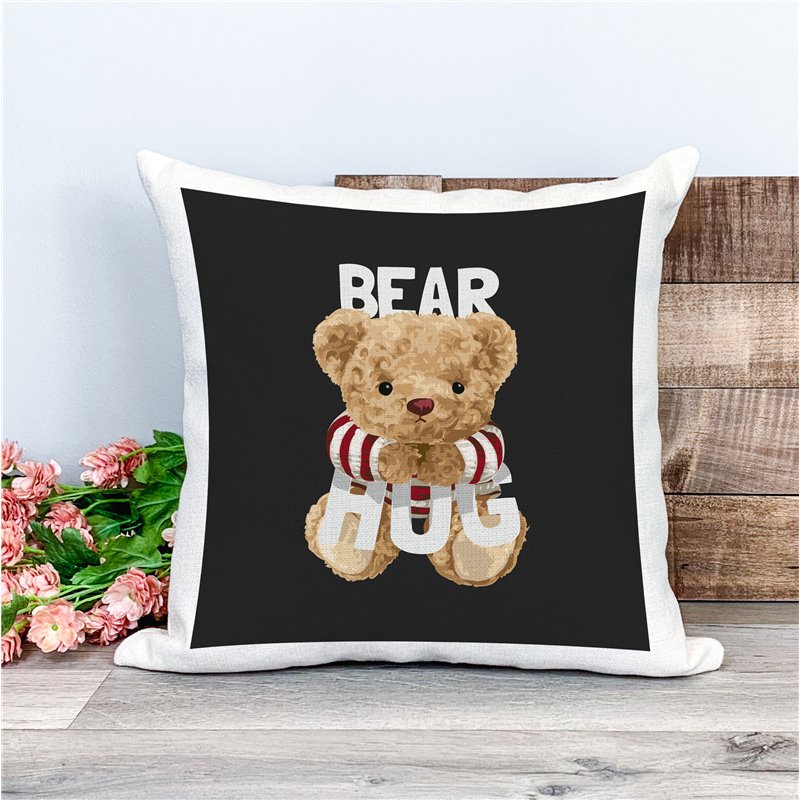 Printed Country Canvas Cushion Cover -  Tedcush33