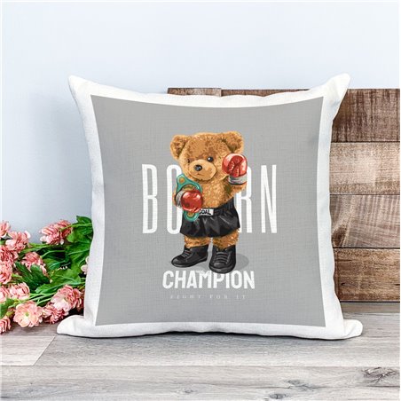 Printed Country Canvas Cushion Cover -  Tedcush37