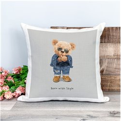 Printed Country Canvas Cushion Cover -  Tedcush39