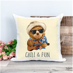 Printed Country Canvas Cushion Cover -  Tedcush49