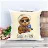 Printed Country Canvas Cushion Cover -  Tedcush49