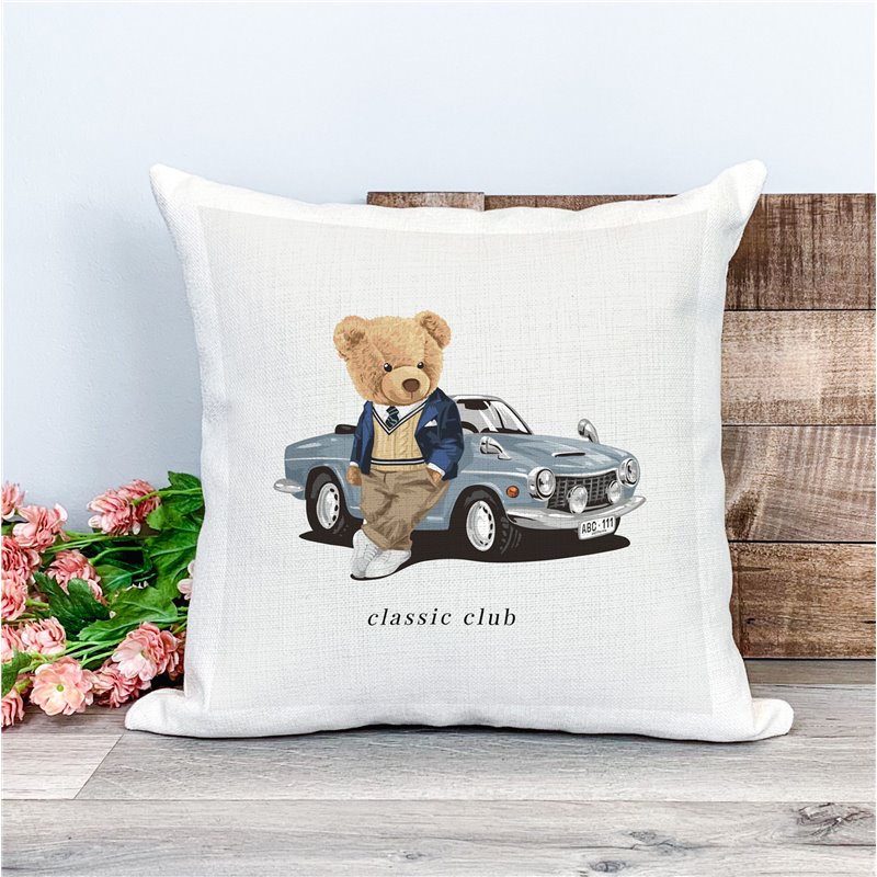 Printed Country Canvas Cushion Cover -  Tedcush50