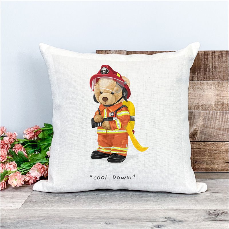 Printed Country Canvas Cushion Cover -  Tedcush54